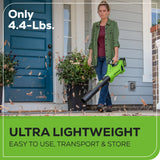 OPEN BOX 24V 450 CFM Cordless Battery Leaf Blower: 4.0 Ah USB Battery and Charger