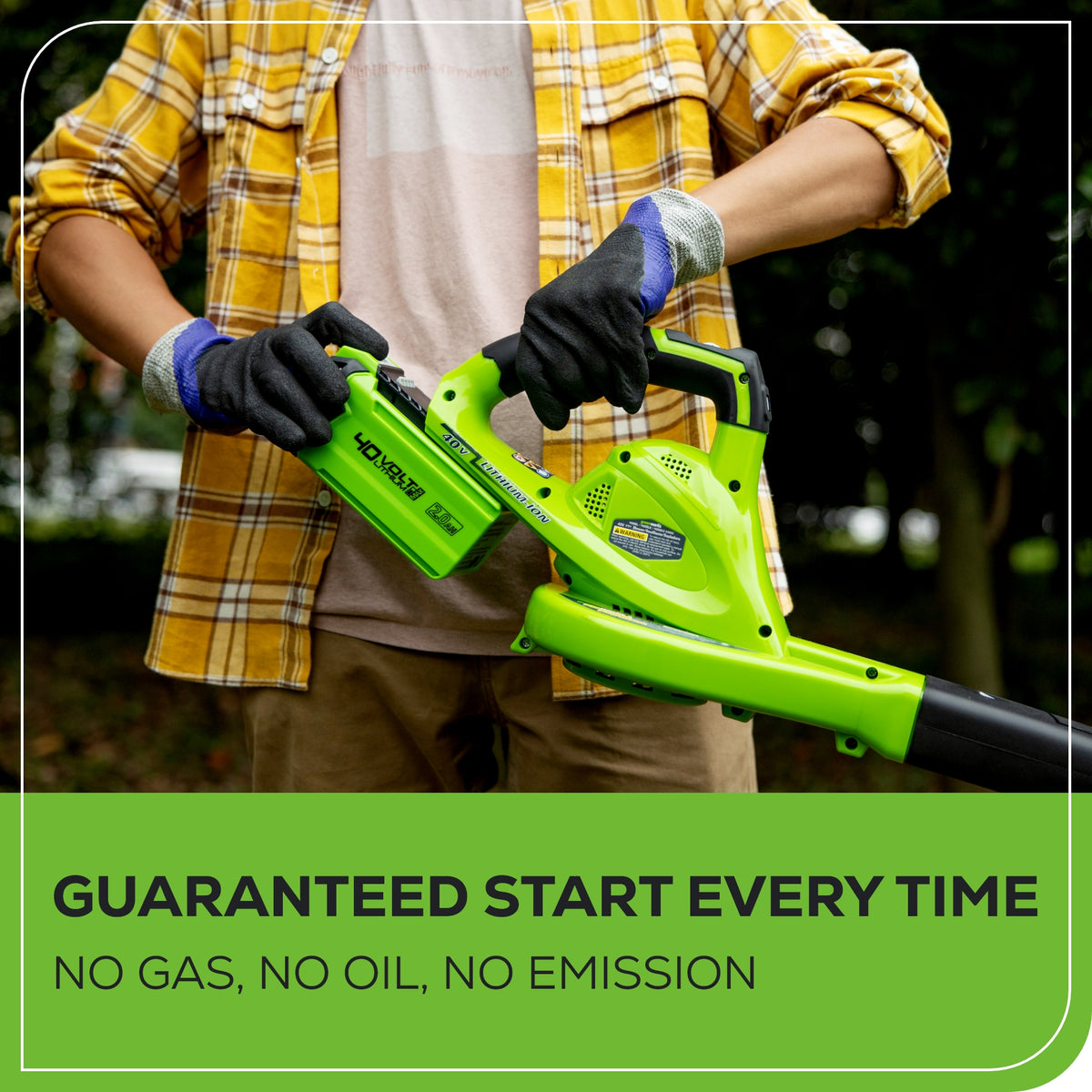 40V 135 CFM Cordless Battery Leaf Blower: 2.0 Ah Battery and Charger