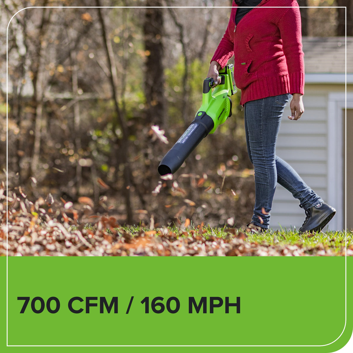 40V Gen 2.5 700 CFM Cordless Battery Brushless Leaf Blower, 8.0 Ah Battery and Charger