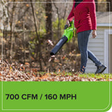 40V Gen 2.5 700 CFM Cordless Battery Brushless Leaf Blower, 8.0 Ah Battery and Charger