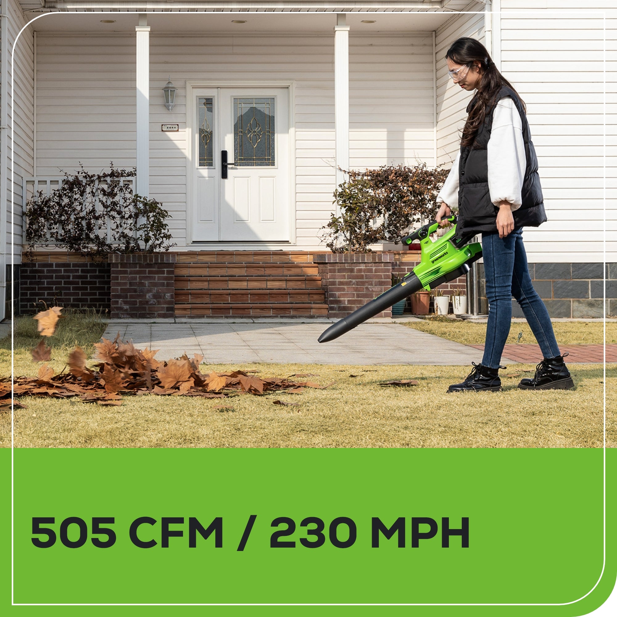 40V 505 CFM Cordless Battery Leaf Blower/Vacuum: 5.0 Ah Battery and Charger