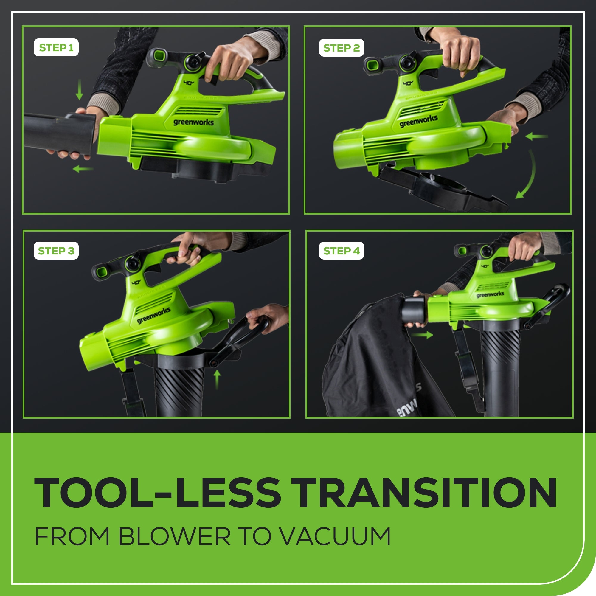 40V 505 CFM Cordless Battery Leaf Blower/Vacuum: 5.0 Ah Battery and Charger