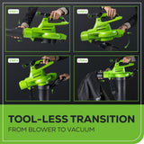 40V 505 CFM Cordless Battery BL Leaf Blower/Vacuum (Tool Only)