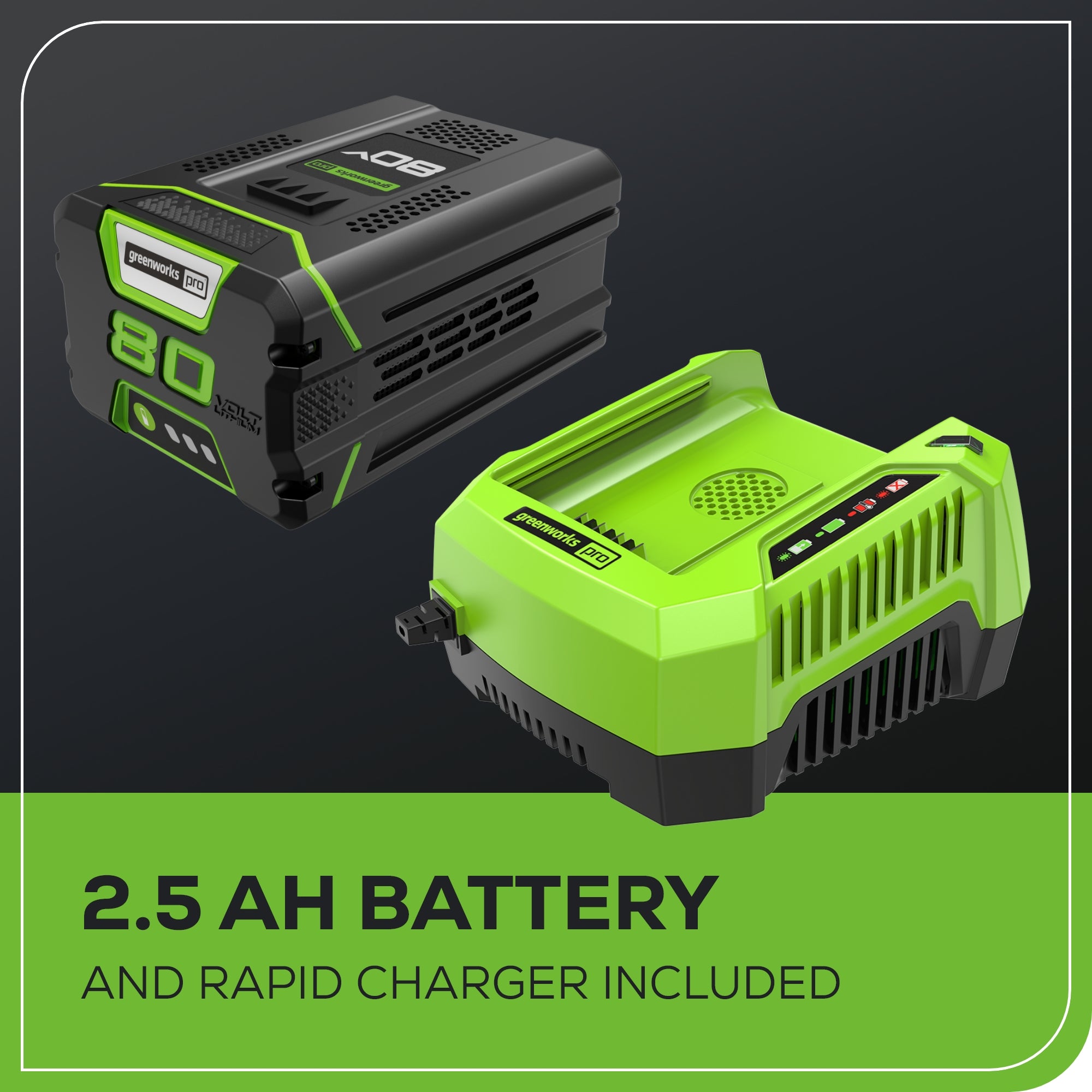 RENEWED 80V 730 CFM Cordless Battery Leaf Blower, Extra Shoulder Strap: 2.5 Ah Battery and Rapid Charger