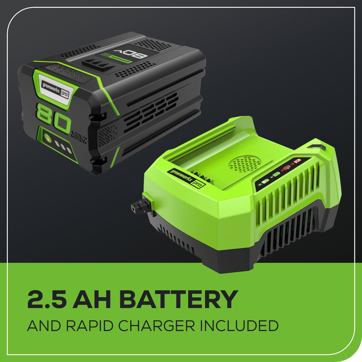 RENEWED 80V 730 CFM Cordless Battery Leaf Blower, Extra Shoulder Strap: 2.5 Ah Battery and Rapid Charger
