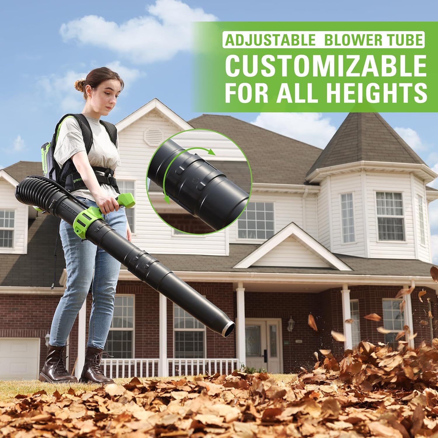 40V 710 CFM Cordless Battery Dual-Port Backpack Blower: (2) 5.0Ah Battery and Charger