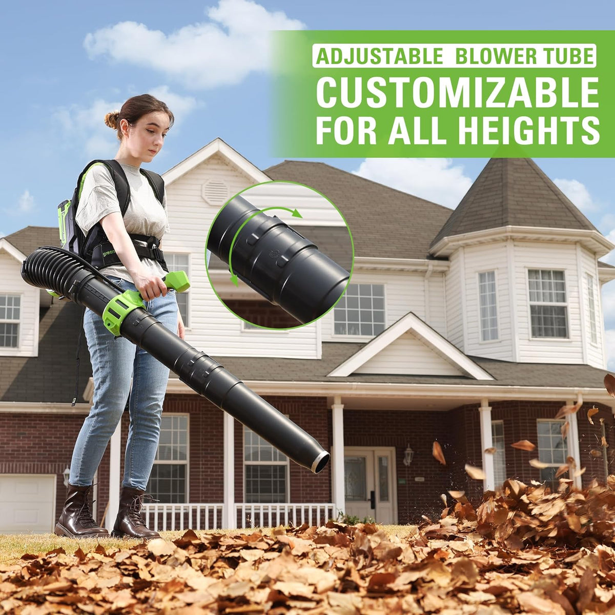 40V 710 CFM Cordless Battery Dual-Port Backpack Blower: (2) 5.0Ah Battery and Charger
