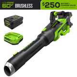 Pro 60V 780CFM Cordless Battery Leaf Blower, 4Ah Battery and Charger