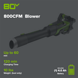 80V 800CFM Cordless Battery Leaf Blower, 4Ah Battery and Charger