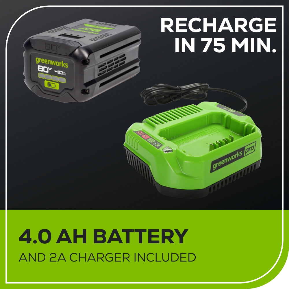 OPEN BOX 80V 800CFM Cordless Battery Leaf Blower, 4Ah Battery and Charger