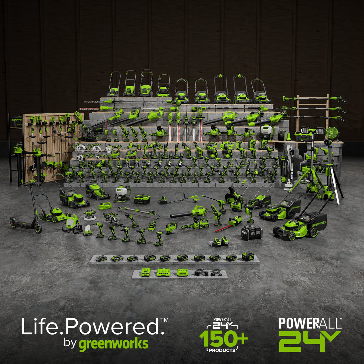 48V (24V x 2) 21" Cordless Battery Self-Propelled Lawn Mower w/ (4) 4.0Ah USB Batteries & (2) Dual Port Chargers, LM2102S