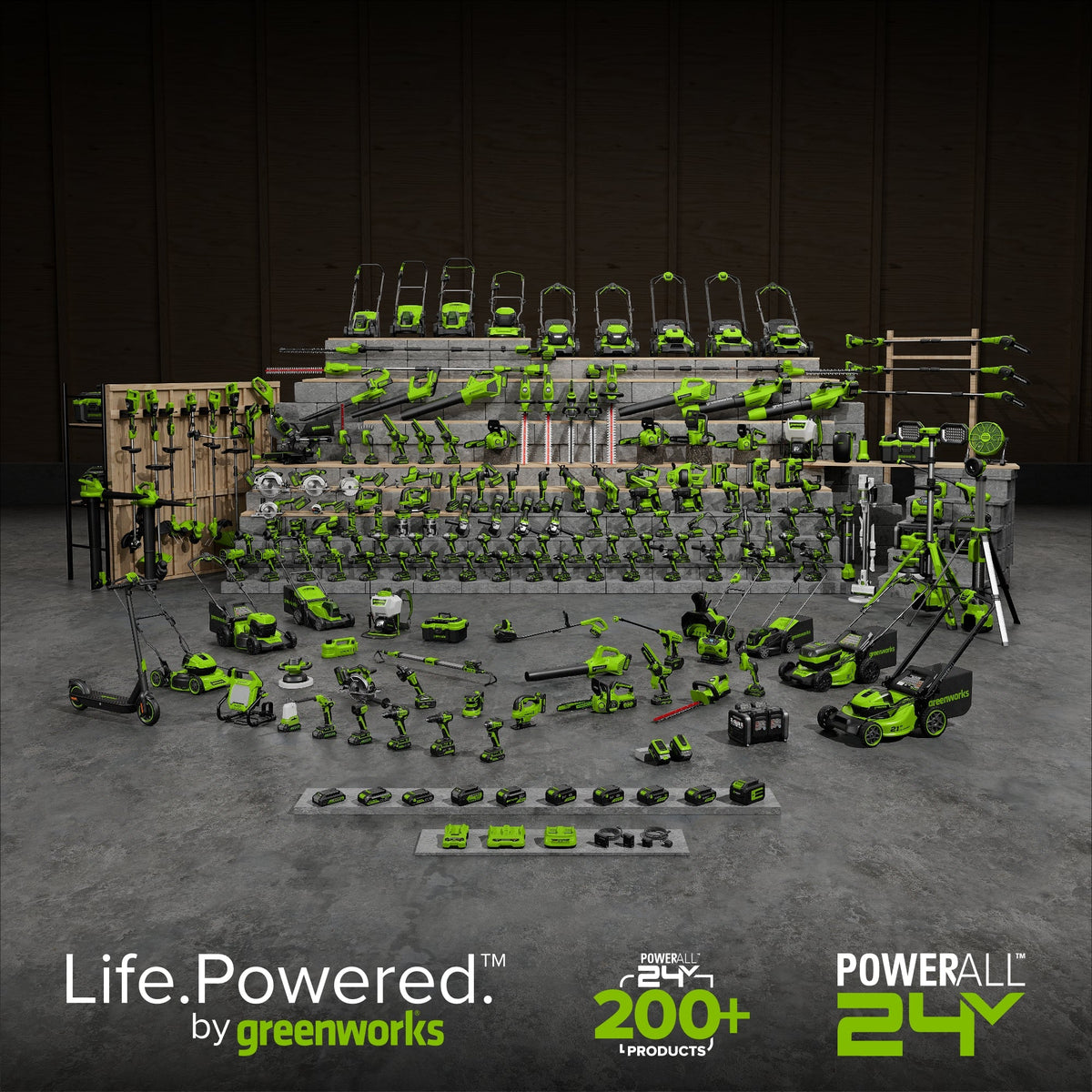 48V (24V x 2) 21" Cordless Battery Self-Propelled Mower 5PC Combo Kit: (2) 5.0Ah Batteries and Chargers