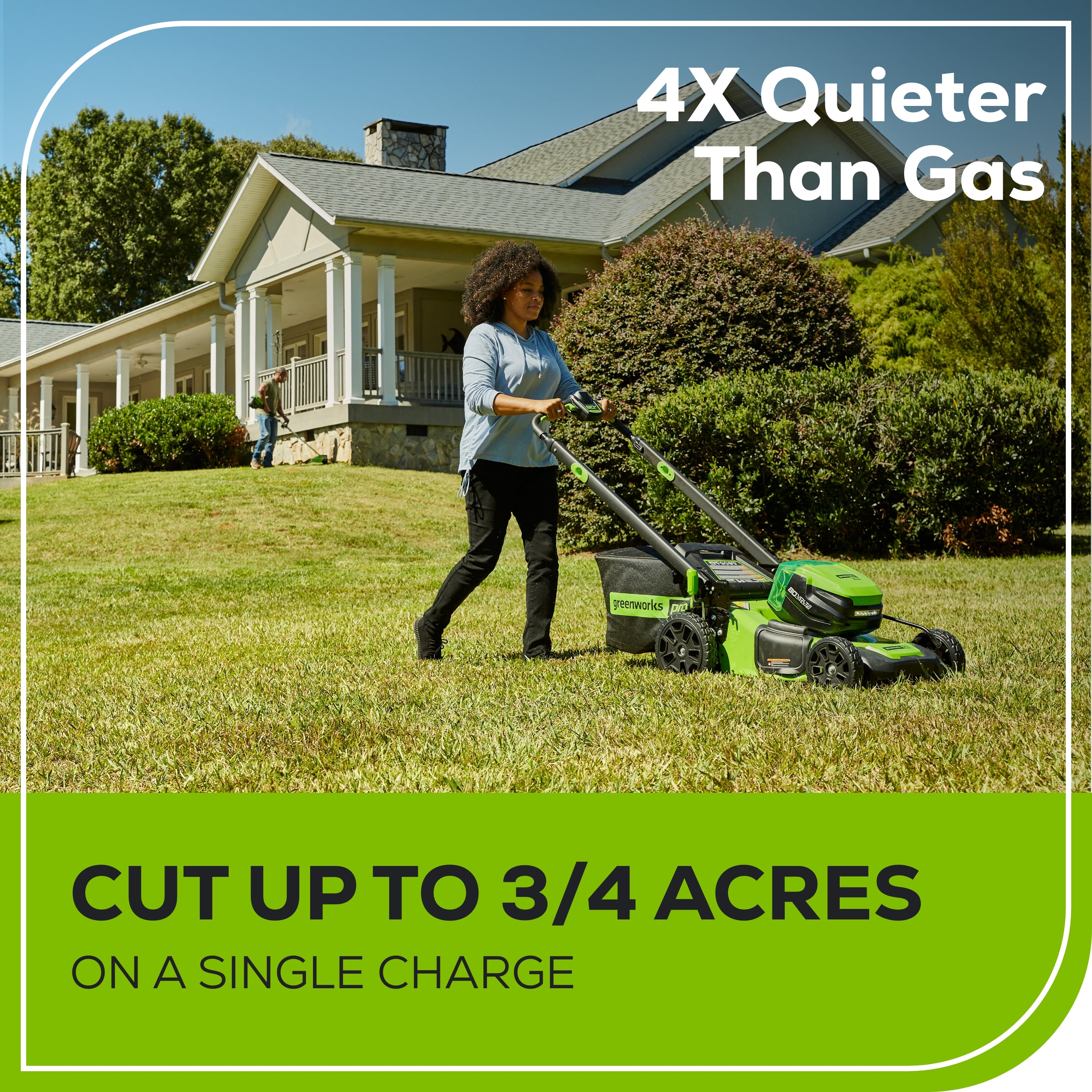 OPEN BOX 80V 21" Cordless Battery 4-in-1 Self-Propelled Lawn Mower: 4.0 Ah: 2.0 Ah Battery and Rapid Charger, LM2118S