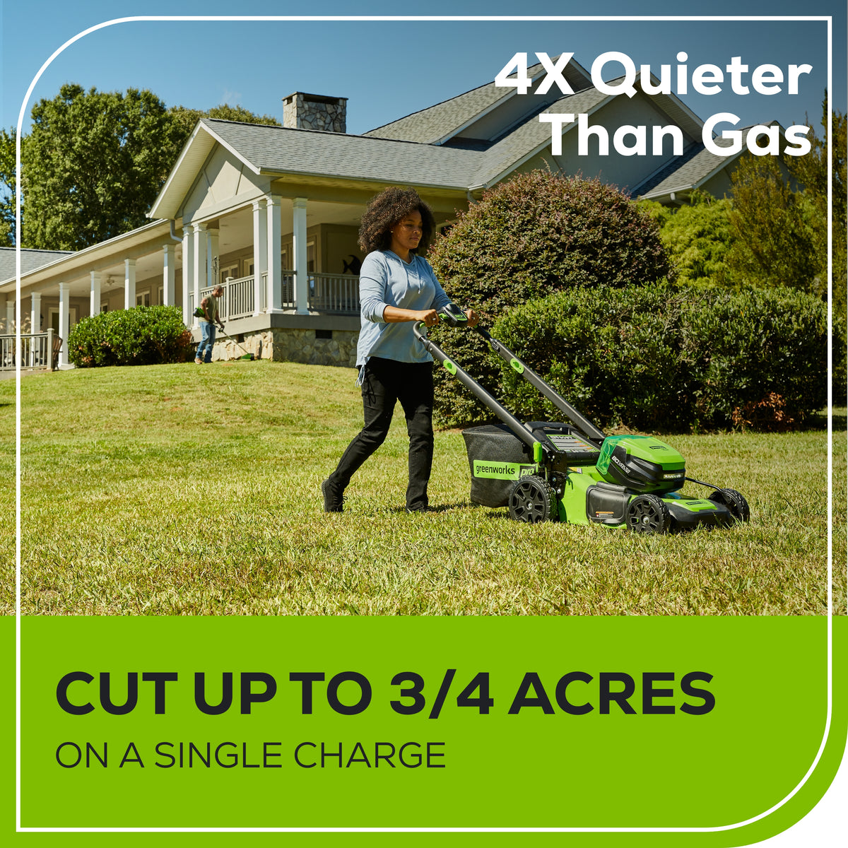 OPEN BOX 80V 21" Cordless Battery 4-in-1 Self-Propelled Lawn Mower: 4.0 Ah: 2.0 Ah Battery and Rapid Charger, LM2118S