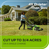 OPEN BOX 80V 21" Cordless Battery 4-in-1 Self-Propelled Lawn Mower: 4.0 Ah: 2.0 Ah Battery and Rapid Charger, LM2118S