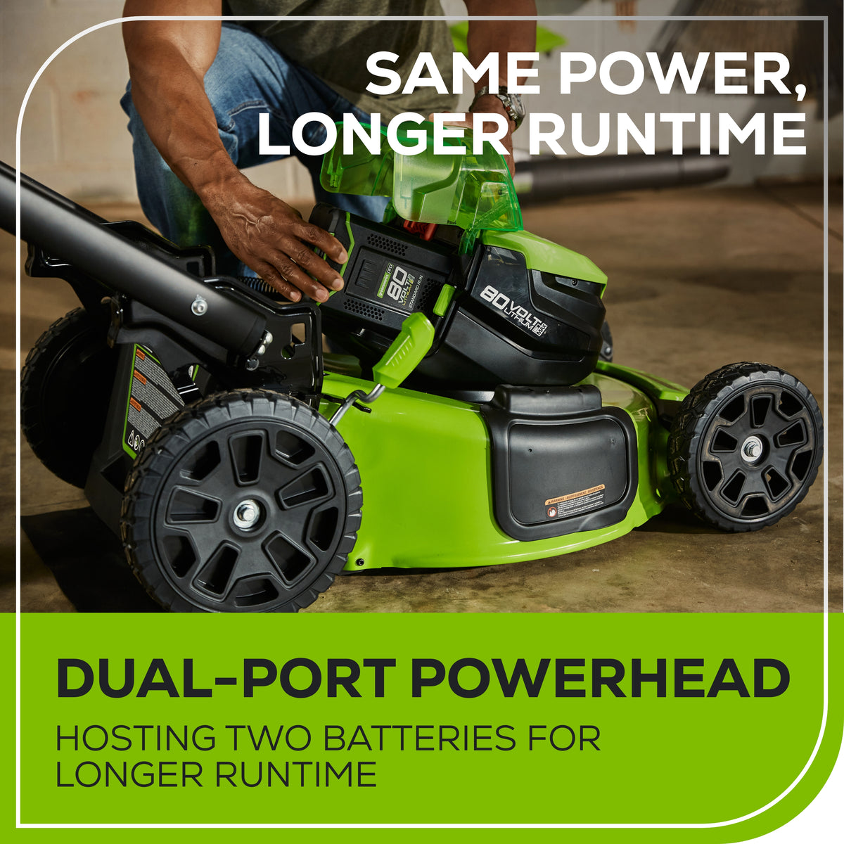 OPEN BOX 80V 21" Cordless Battery 4-in-1 Self-Propelled Lawn Mower: 4.0 Ah: 2.0 Ah Battery and Rapid Charger, LM2118S