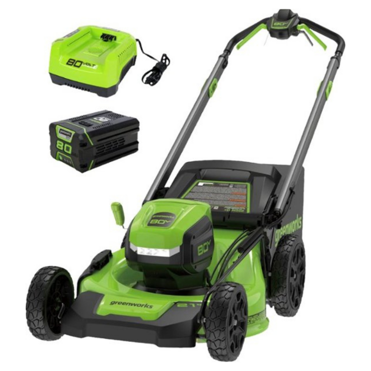 80V 21" Cordless Battery 4-in-1 Self-Propelled Lawn Mower: 4.0 Ah Battery and 4A Charger, LM2128S