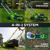 60V 21" Cordless Battery Self-Propelled Mower: (2) 5Ah Battery and 6A Rapid Charger, LM2156S