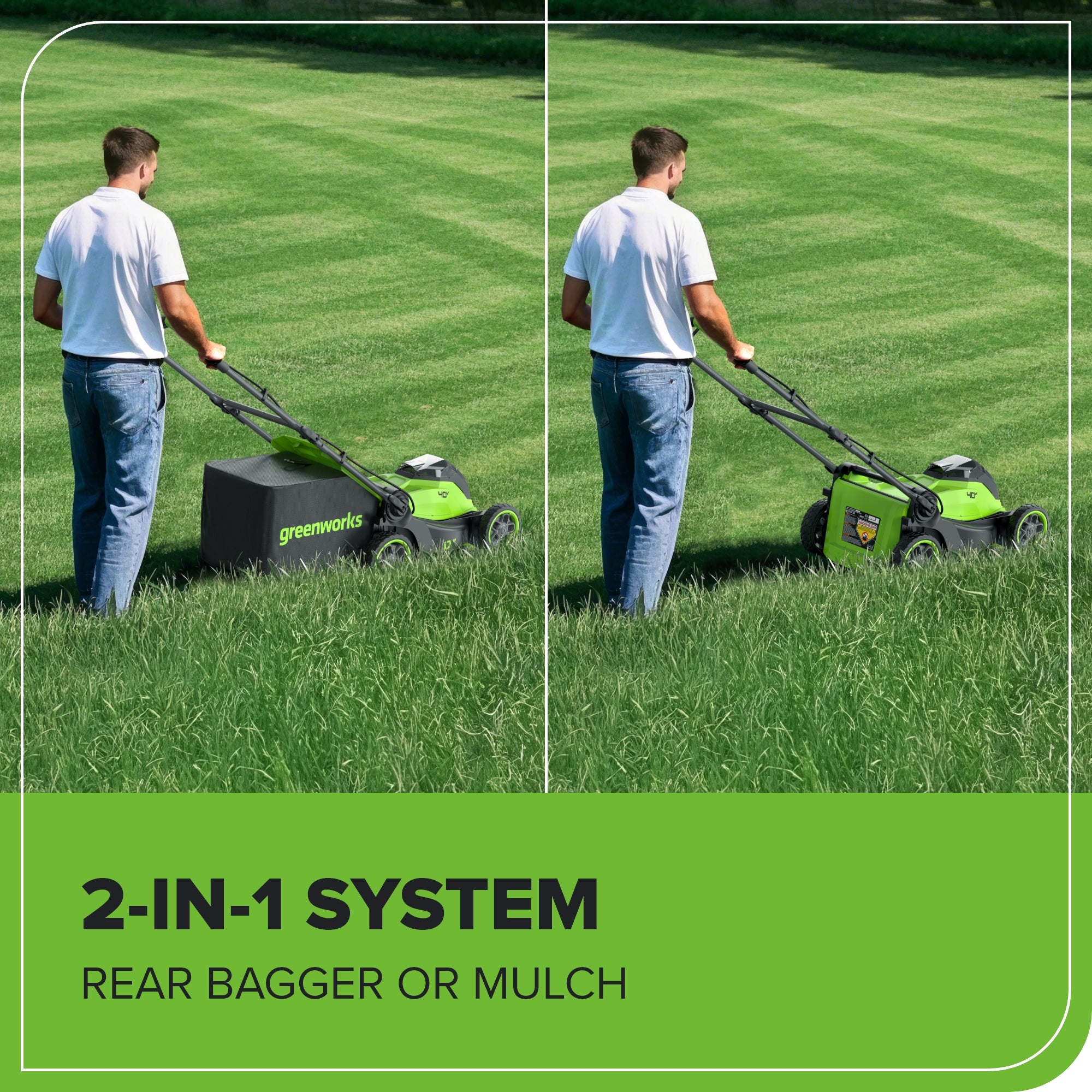40V 17" Cordless Battery Brushless Push Lawn Mower: 4.0 Ah Battery and Charger, LM1724