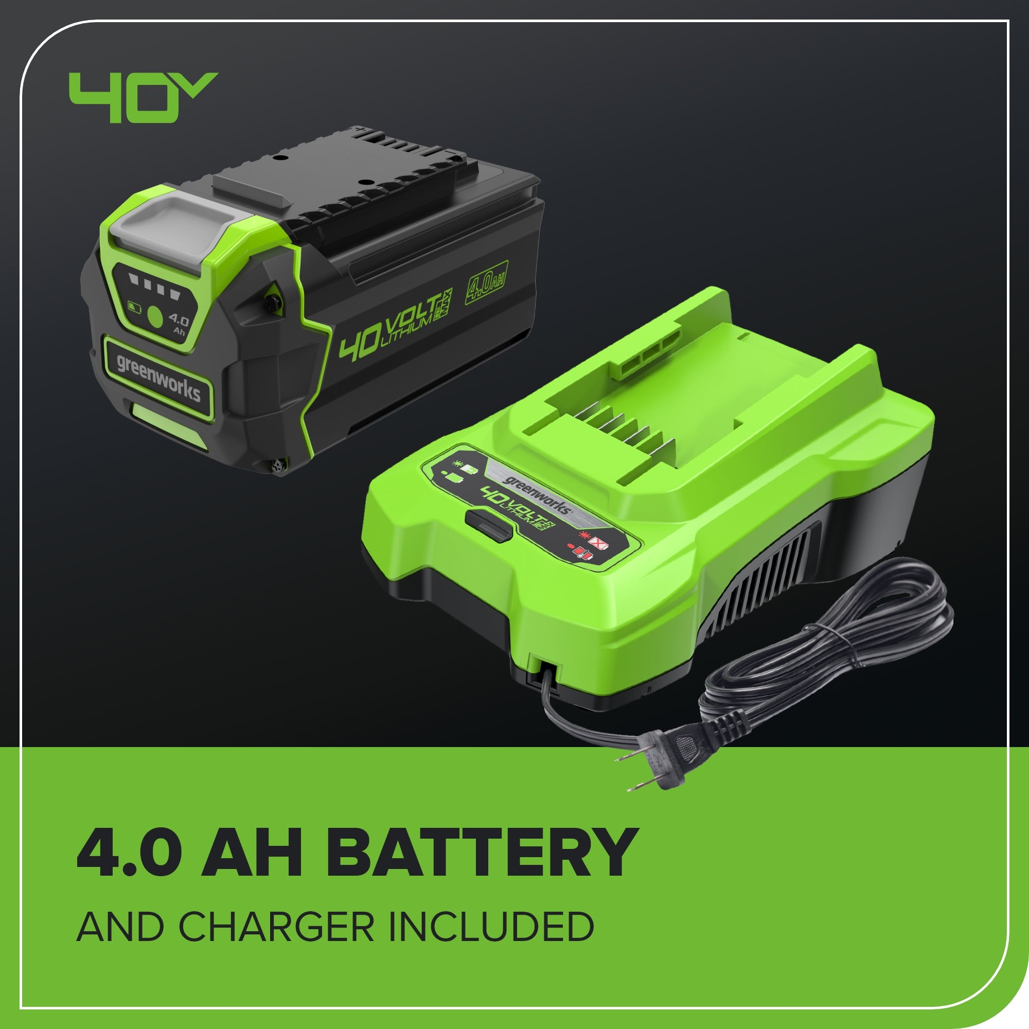 40V 17" Cordless Battery Brushless Push Lawn Mower: 4.0 Ah Battery and Charger, LM1724