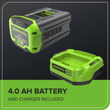 60V 17" Cordless Battery Push Lawn Mower: 4.0 Ah Battery and Charger, LM1716