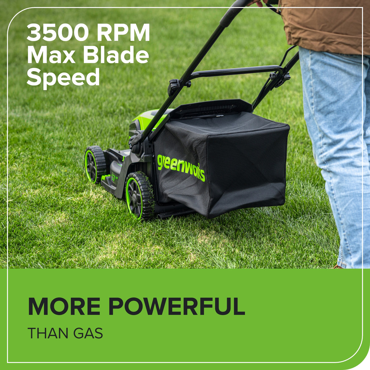 60V 17" Cordless Battery Push Lawn Mower: 4.0 Ah Battery and Charger, LM1716
