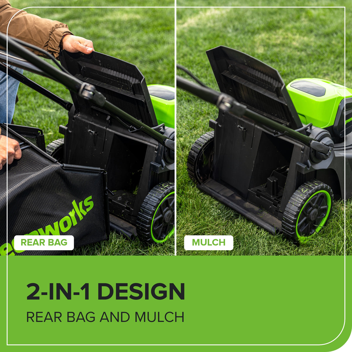 60V 17" Cordless Battery Push Lawn Mower: 4.0 Ah Battery and Charger, LM1716