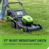 60V 17" Cordless Battery Push Lawn Mower: 4.0 Ah Battery and Charger, LM1716