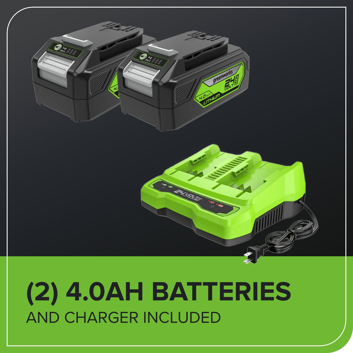 48V (24V x 2) 14" Cordless Battery Brushless Push Lawn Mower: (2) 4.0 Ah Battery and 2A Dual-port Charger, LM1412