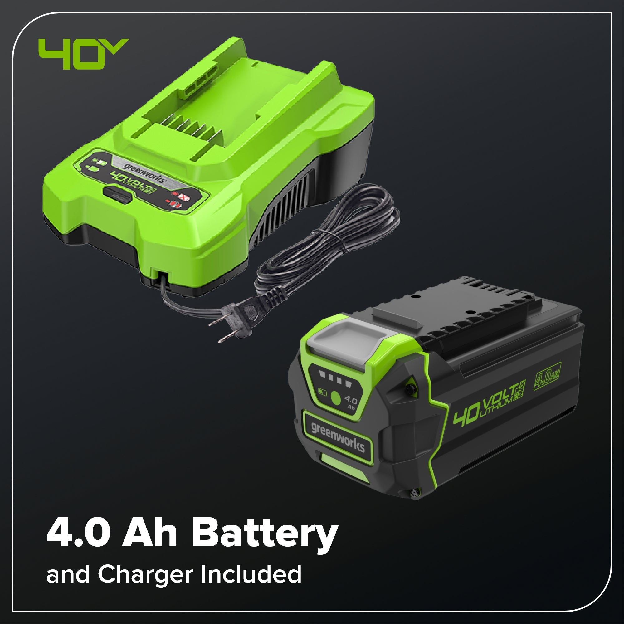 40V 12" Cordless Battery LED Snow Shovel: 4.0 Ah Battery and Charger