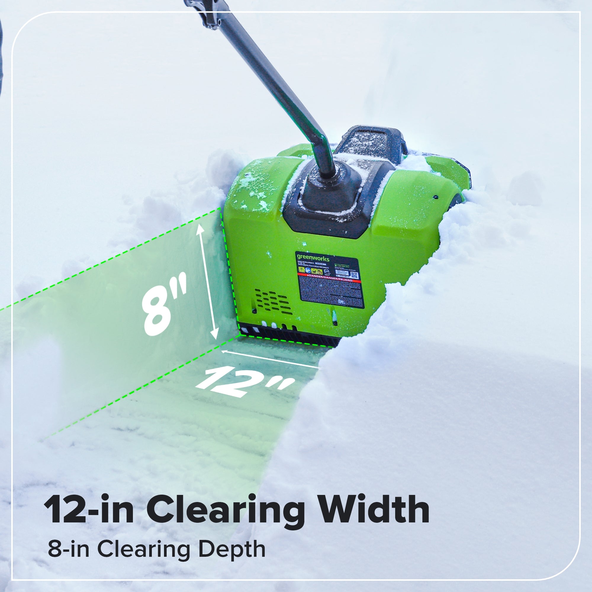 40V 12" Cordless Battery LED Snow Shovel: 4.0 Ah Battery and Charger