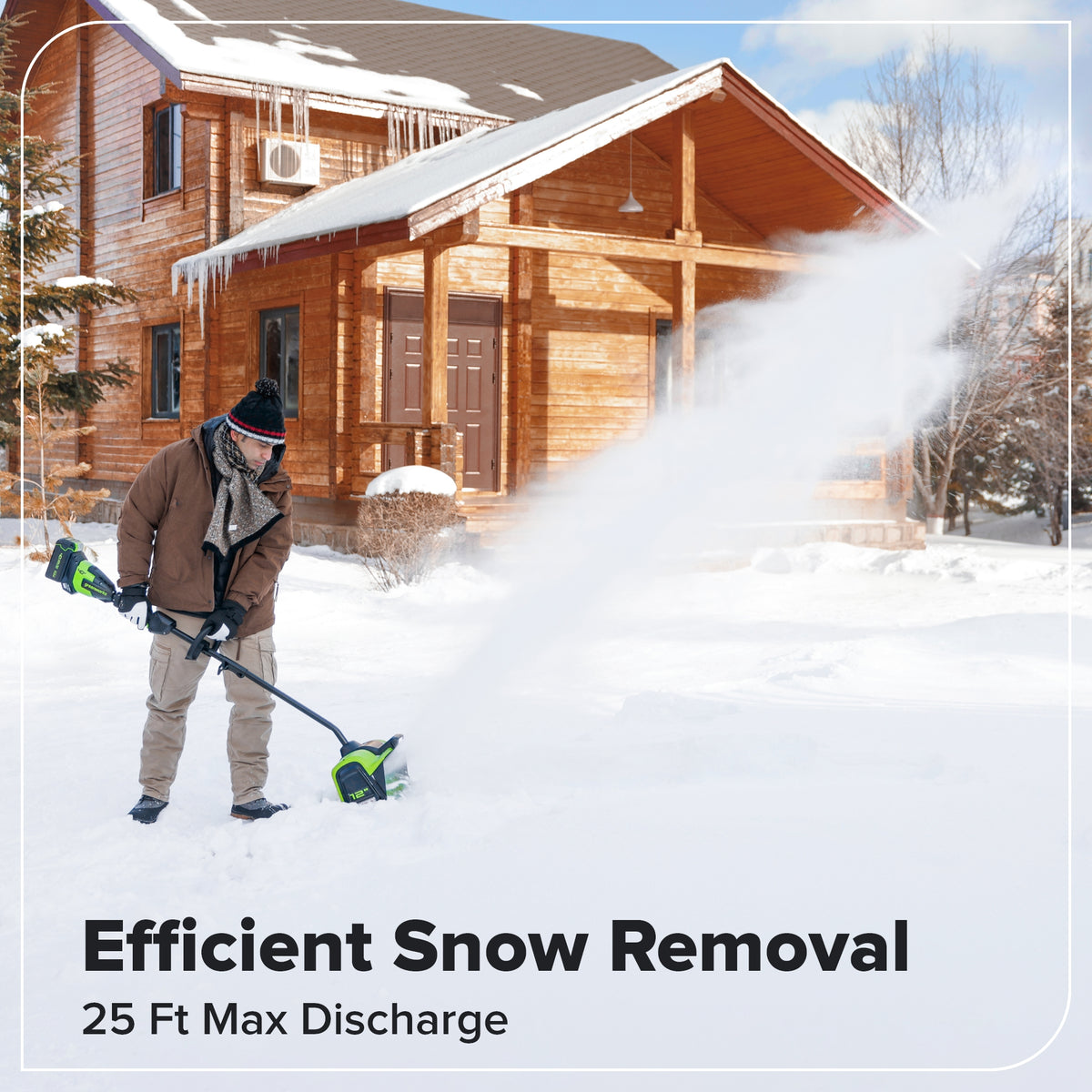 40V 12" Cordless Battery LED Snow Shovel: 4.0 Ah Battery and Charger