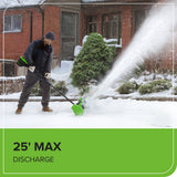 80V 12" Cordless Battery LED Snow Shovel, Directional Vanes (Tool Only)