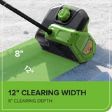 80V 12" Cordless Battery LED Snow Shovel, Directional Vanes (Tool Only)