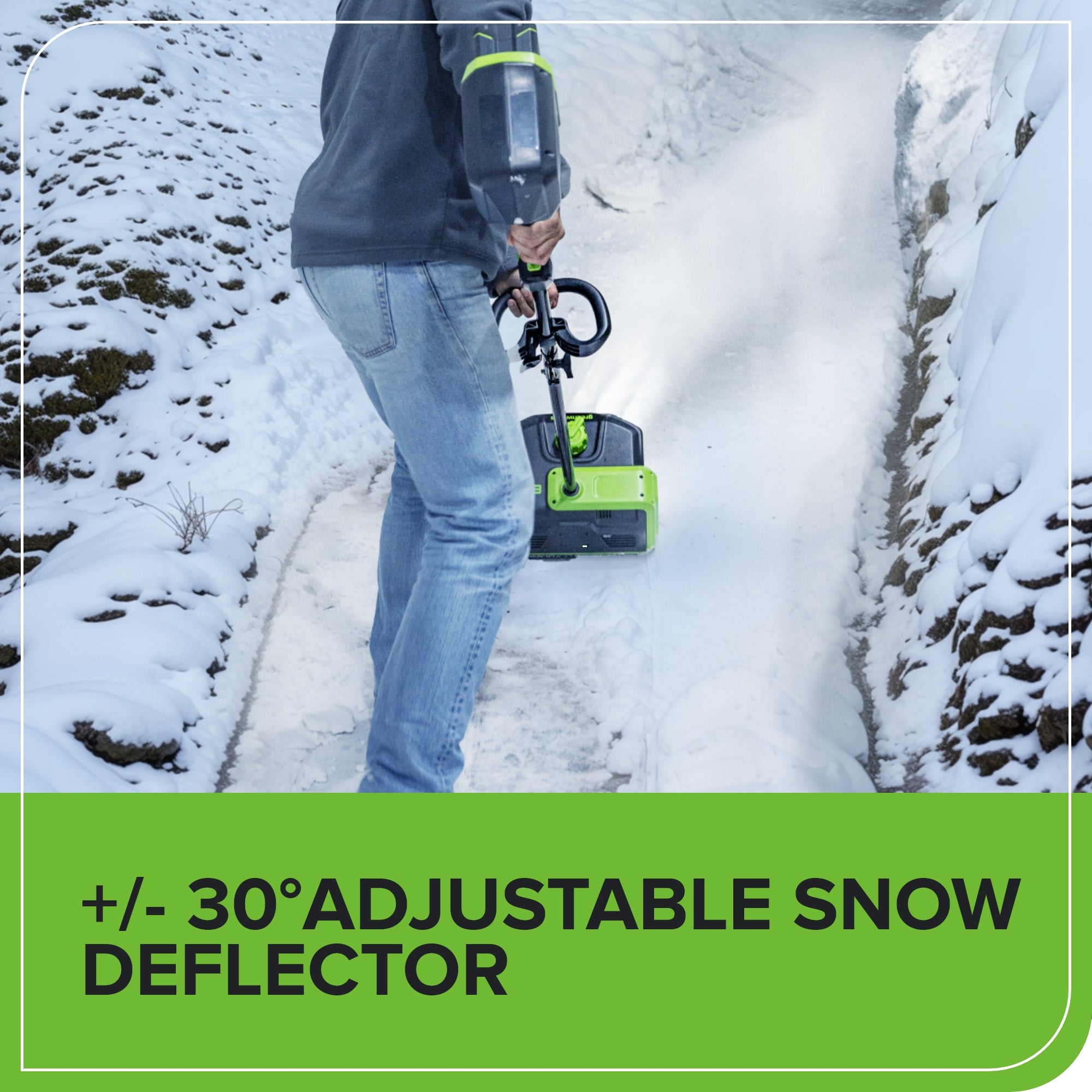 80V 12" Cordless Battery LED Snow Shovel, Directional Vanes (Tool Only)