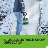 80V 12" Cordless Battery LED Snow Shovel, Directional Vanes (Tool Only)
