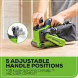 24V 3in x 18in Brushless Cordless Belt Sander and Dust Bag: 4.0 Ah Battery and Charger