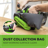 24V 3in x 18in Brushless Cordless Belt Sander and Dust Bag: 4.0 Ah Battery and Charger