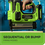 24V 18GA Brad Nailer: 2.0 Ah Battery and Charger
