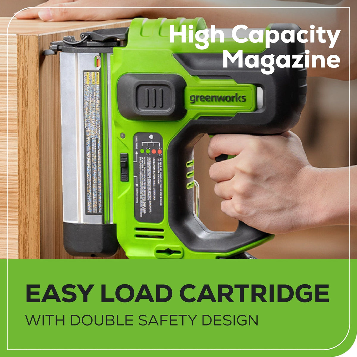 24V 18GA Brad Nailer: 2.0 Ah Battery and Charger