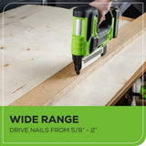 24V 18GA Brad Nailer: 2.0 Ah Battery and Charger