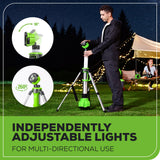 24V Cordless Battery 2-in-1 Standing Light Kit: 2.0 Ah Battery and Charger
