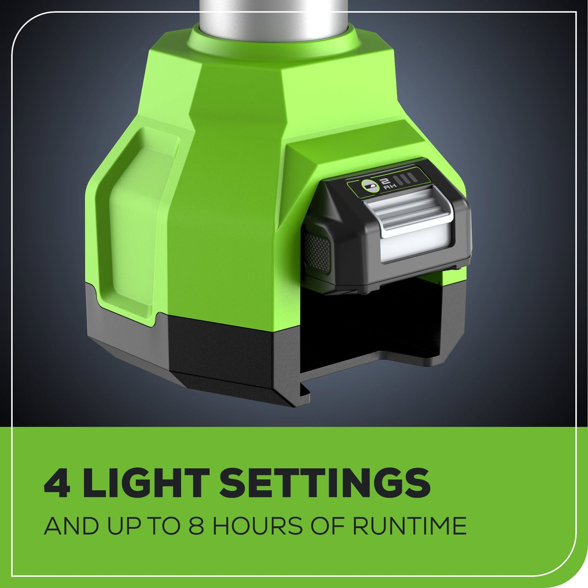 24V Cordless Battery 2-in-1 Standing Light Kit: 2.0 Ah Battery and Charger