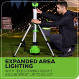 24V Cordless Battery 2-in-1 Standing Light Kit: 2.0 Ah Battery and Charger