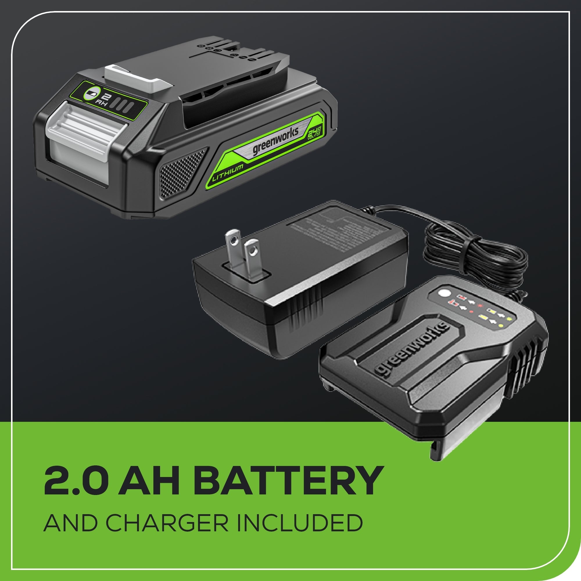 24V Cordless Battery Under Hood Work Light: 2.0 Ah Battery and Charger