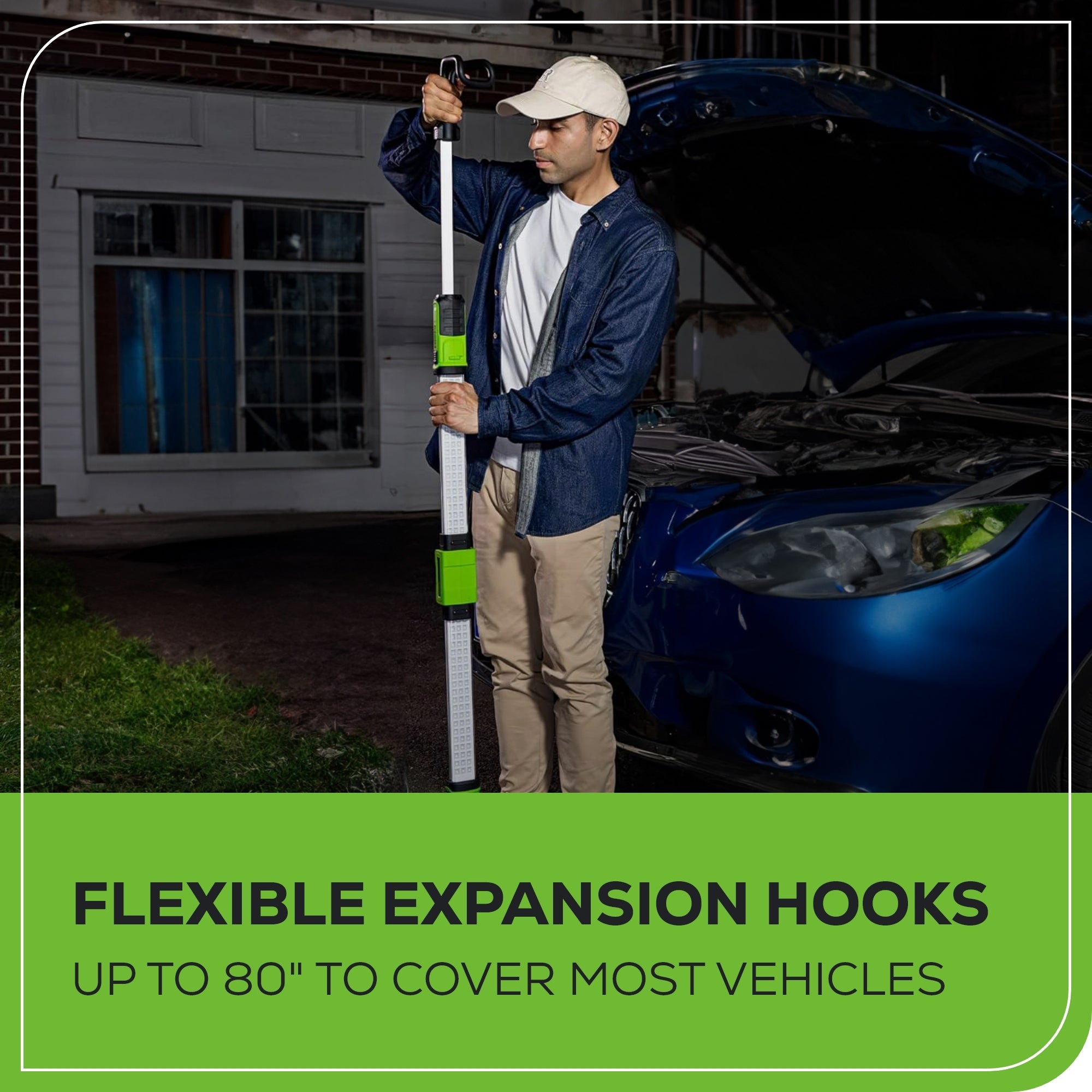 24V Cordless Battery Under Hood Work Light: 2.0 Ah Battery and Charger