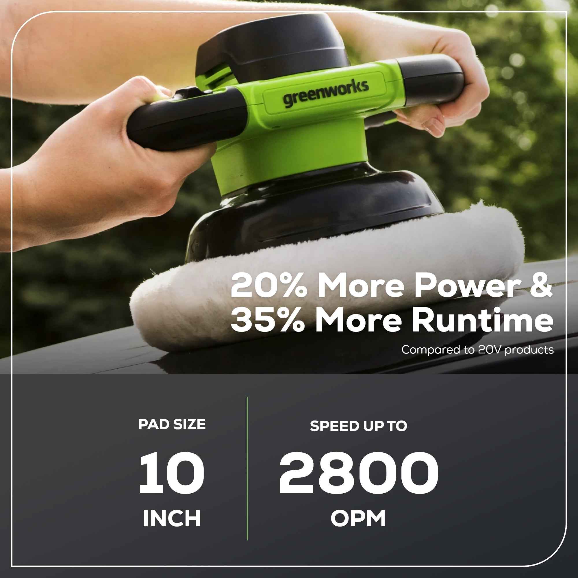 24V 10" Cordless Battery Buffer and Polisher (Tool Only)