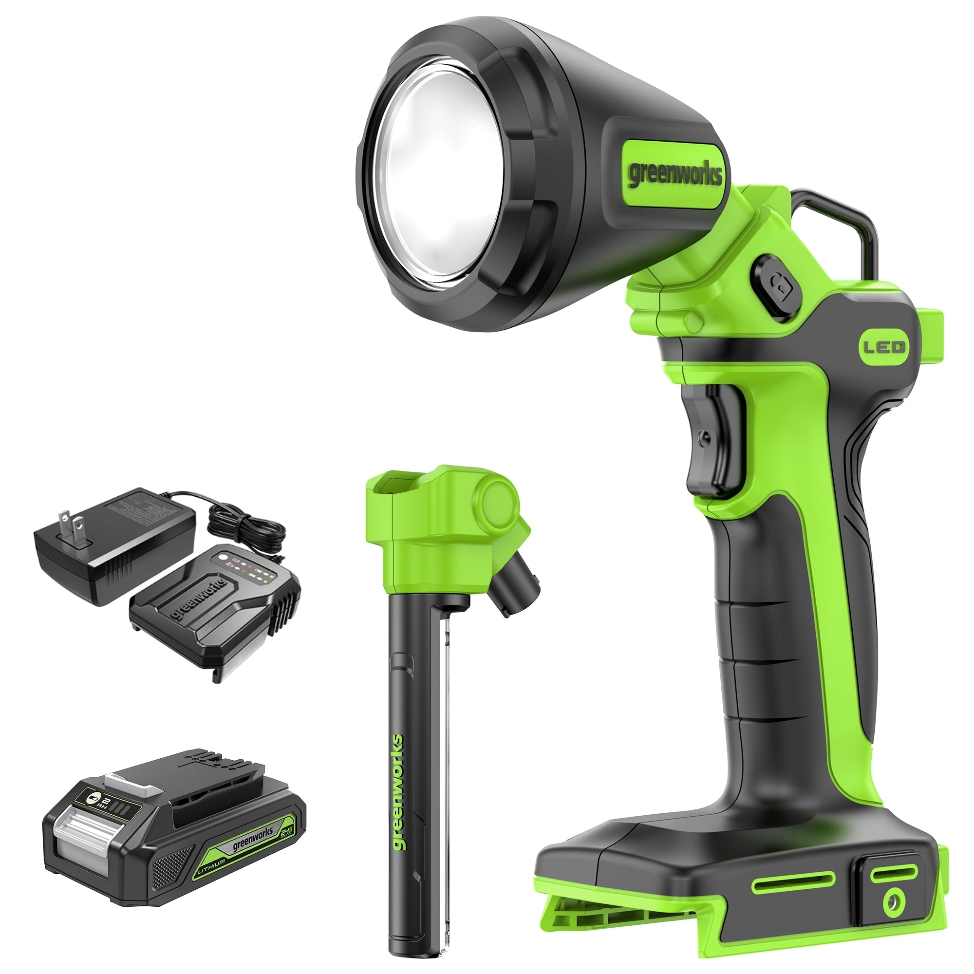 24V Cordless Battery 2-in-1 Work Light: 2.0 Ah Battery and Charger
