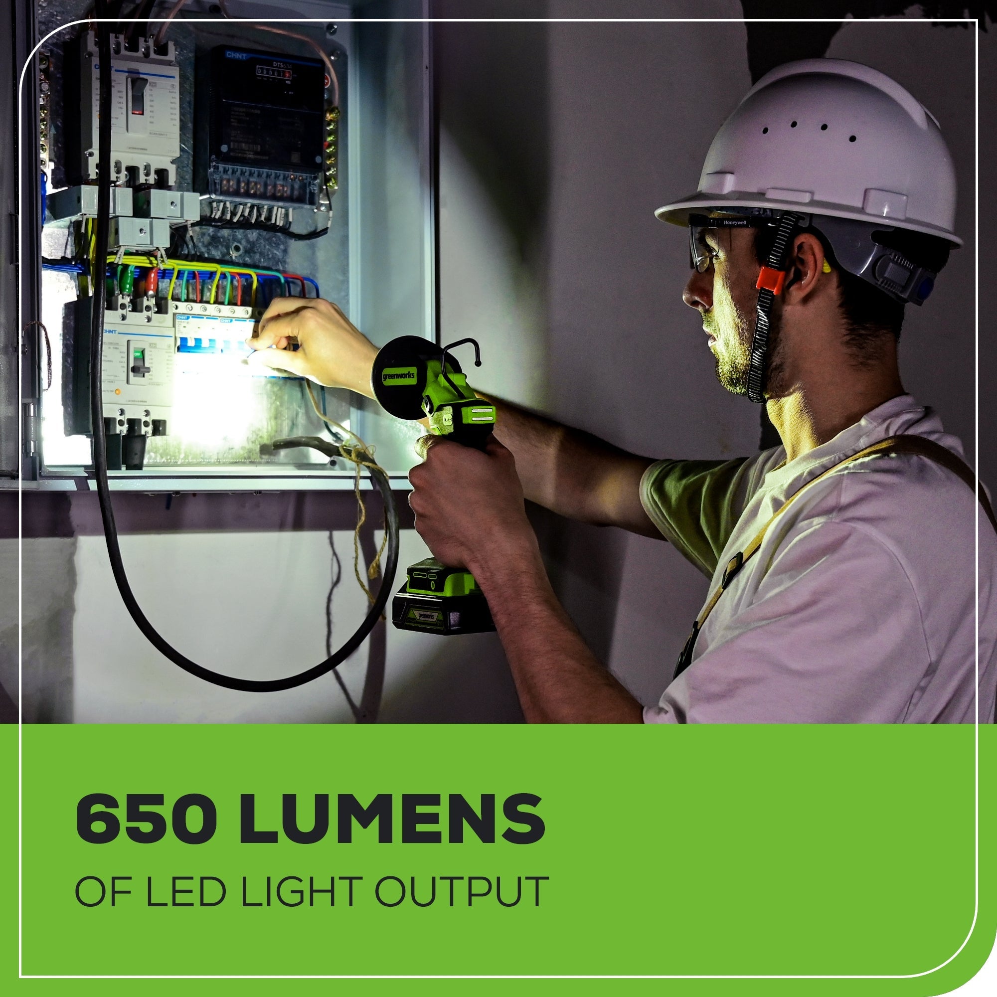24V Cordless Battery 2-in-1 Work Light: 2.0 Ah Battery and Charger