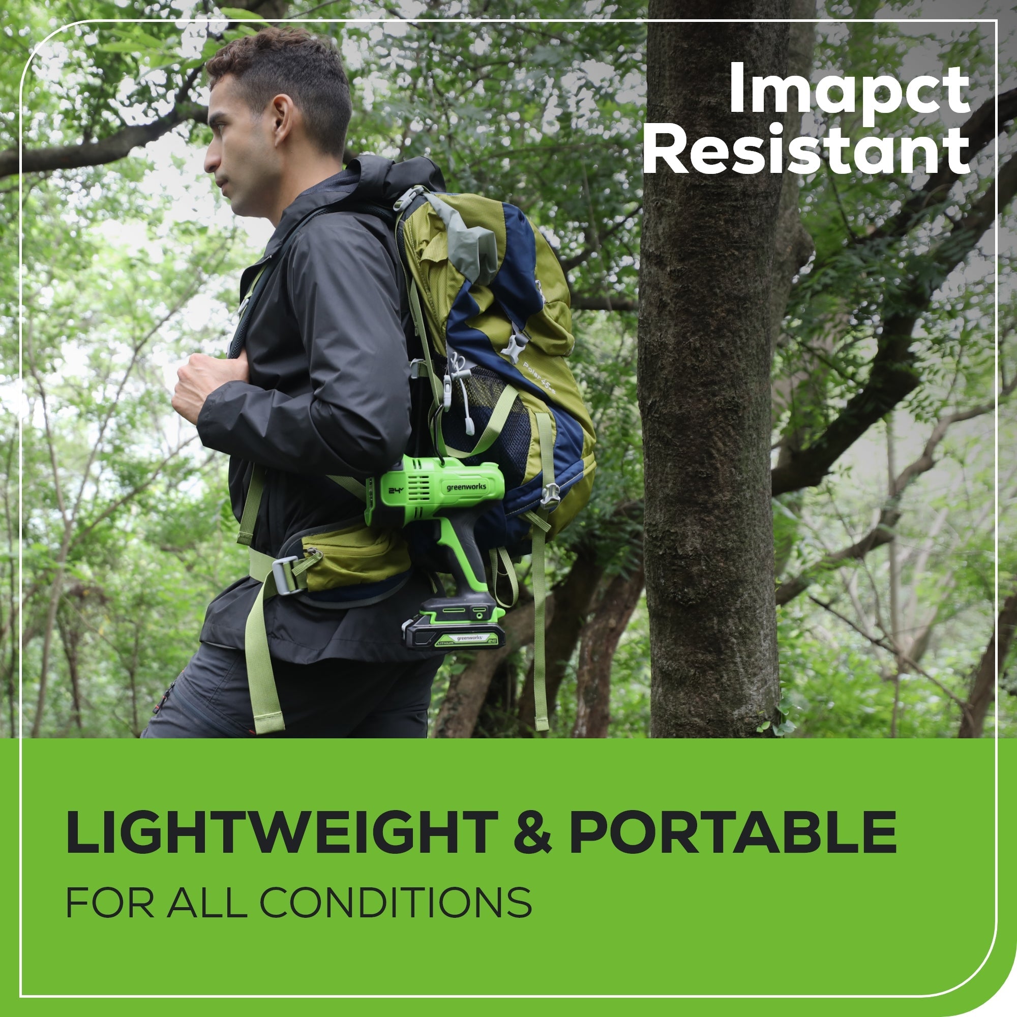 24V Cordless Battery Spot Light: 2.0 Ah Battery and Charger
